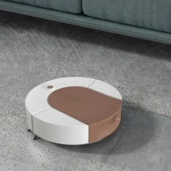 Robotstøvsuger Stærk sugeautomatisk USB genopladelig fejerobot til keramiske fliser Hårde gulve Brun New