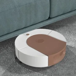Robotstøvsuger Stærk sugeautomatisk USB genopladelig fejerobot til keramiske fliser Hårde gulve Brun New