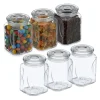 Opbevaringsdåser>Robust sæt med 6 opbevaringskrukker med låg 750 ml