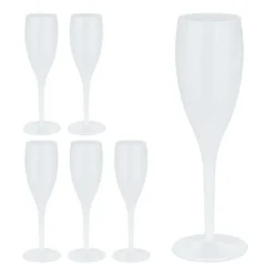 Glas>Robuste champagneglas i plastik, sæt med 6