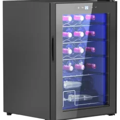 Rootz 20 Bottle Lille vin køleskab - Mini Beverage Cooler - Stille afkøling - 53L kapacitet - 43W x 45d x 64H cm Outlet