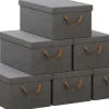 Rootz 6 -stykke opbevaringsboks sæt - Organisering af skraldespande - Foldede containere - Nem transporthåndtag - Grå - 27L - 48x29x20cm New