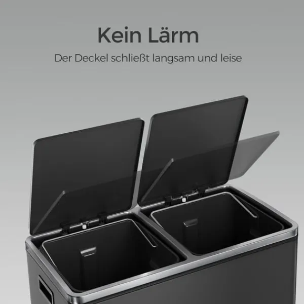 ROOTZ DUAL COMMENT DASH CAN - Genbrugsbakke - Affaldsseparator - 60L kapacitet - Stålmateriale - 59 cm x 36,5 cm x 65,2 cm Clearance
