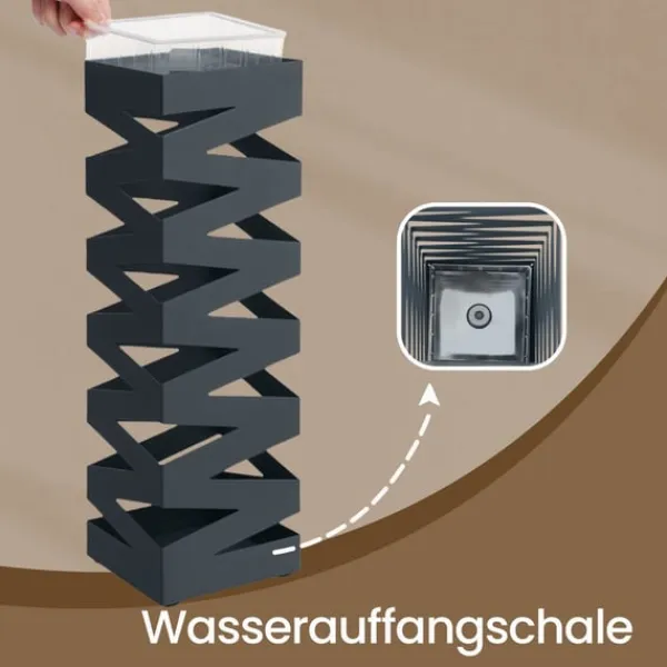 Opbevaringskroge & Hylder>Rootz Iron Paraply Stand - Screen Stand - Metal Holder - Stilfuld indretning - 15,5 cm x 15,5 cm x 49 cm
