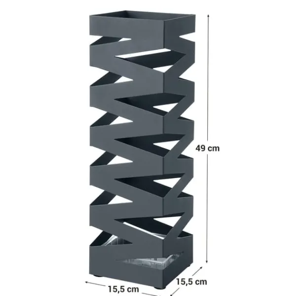 Opbevaringskroge & Hylder>Rootz metal paraplystativ - farve antracit - udendørs stativ - gårdhaveindretning - robust konstruktion - 15,5 cm x 15,5 cm x 49 cm