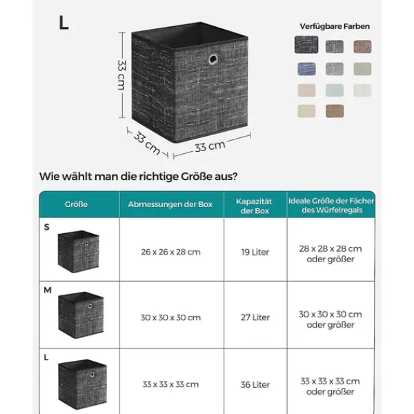 Opbevaringsæsker Til Hjemmet>Rootz 6-pak opbevaringsbokssæt - Sort broget organisering - Papspand - Ikke-vævet stofbeholder - Letvægts - Holdbar - Rummelig - 33 cm x 33 cm x 33 cm | CDON