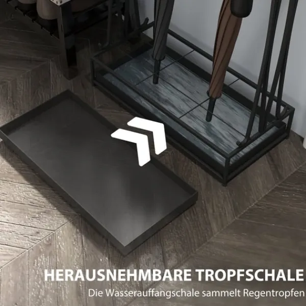 Opbevaringskroge & Hylder>Rootz paraply stand - paraplyholder - Rainwater Collector - 24 Hooks & 21 åbninger - Holdbart ståldesign - 50x24x68 cm