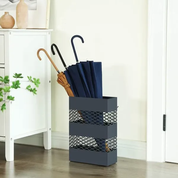 Opbevaringskroge & Hylder>Rootz Paraplystativ - Vandopsamler - Paraplyholder - 28 x 12 x 41 cm - Metal - Antracit