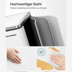 Rootz-pedalspand Genbrugsaffaldsspand - Affaldsudskiller - Skraldespand i trin - Hvid - 61,5 cm x 31,5 cm x 56 cm New