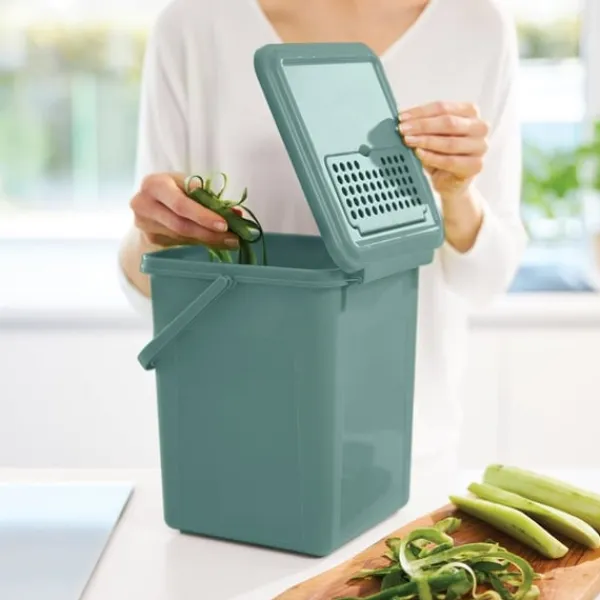 Affaldssorteringsspande>Rotho Bio Affaldsbeholder + Aktivt Kulfilter 9L Mistletoe Green