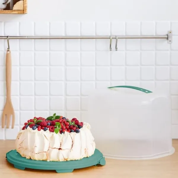 Kagedåser>Rotho Fresh Cake Box XL 35,5x34,5x26 cm Mistelten Grøn/Transparent