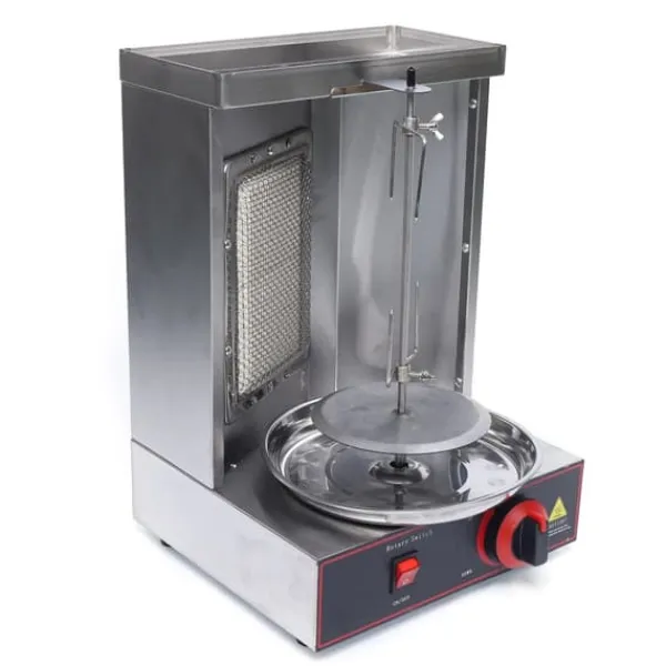 Grill-Ovne & Ovn Med Roterende Stegespyd>Rotisserigrill 360° - Gasgrill - Infrarød LPG-brænder - 2000 W - 220 V 50 Hz - 0–300 °C Trinløs Temperatur - Rustfrit Stål - Max 10 kg