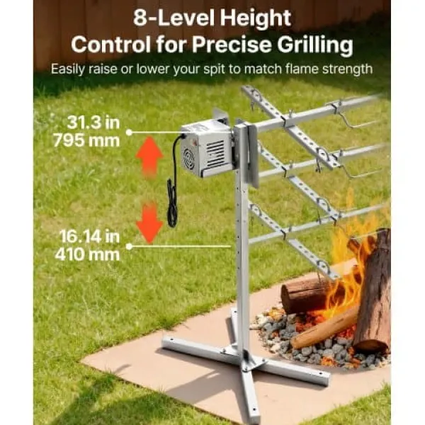 Grill-Ovne & Ovn Med Roterende Stegespyd>Rotisserigrill 174x53.5x86 cm rustfrit stål elektrisk grillkit