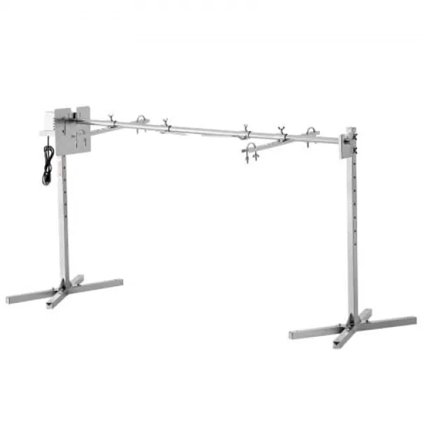 Grill-Ovne & Ovn Med Roterende Stegespyd>Rotisserigrill-sæt, 176,5x56,5x87 cm, rustfrit stål, justerbar