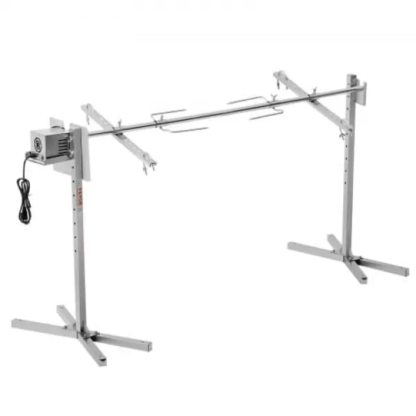 Grill-Ovne & Ovn Med Roterende Stegespyd>Rotisserigrill-sæt, 176,5x56,5x87 cm, rustfrit stål, justerbar