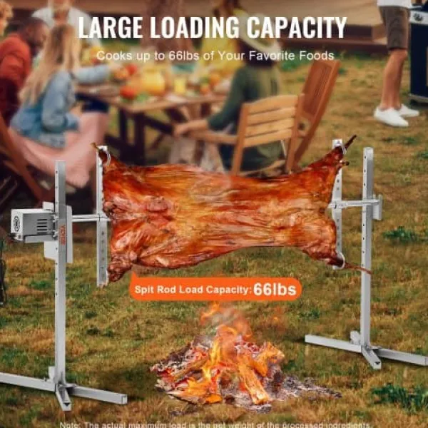 Grill-Ovne & Ovn Med Roterende Stegespyd>Rotisserigrill-sæt, 176,5x56,5x87 cm, rustfrit stål, justerbar