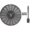 Fritøse>Rund nonstick fritureplade med silikonebørste og ærme - 22 cm / 8,7 tommer