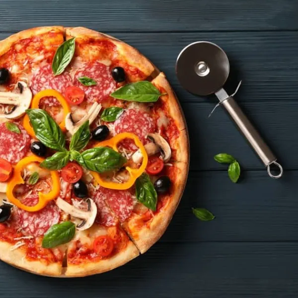 Rund pizzaskærer i stål 20,5 cm Online