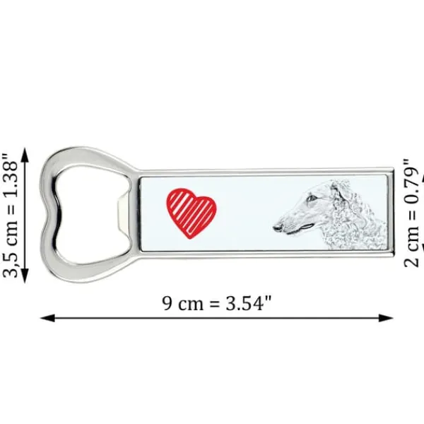 Cocktailshakers & Drinkudstyr>Russisk Borzoi, Borzoi, Barzoi - flaskeåbner med en hund, personlig køleskabsåbner, unik gave til en mand fra Art-Dog