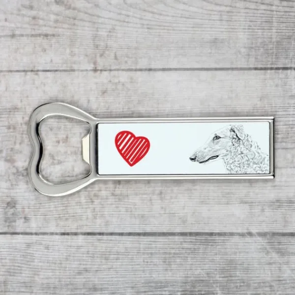 Cocktailshakers & Drinkudstyr>Russisk Borzoi, Borzoi, Barzoi - flaskeåbner med en hund, personlig køleskabsåbner, unik gave til en mand fra Art-Dog