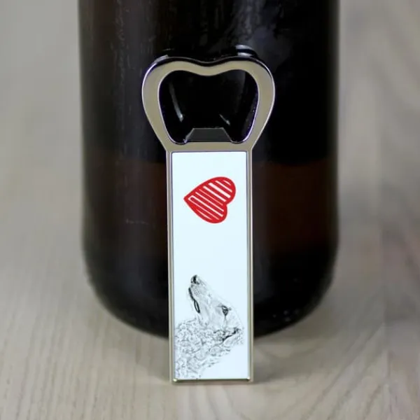 Cocktailshakers & Drinkudstyr>Russisk Borzoi, Borzoi, Barzoi - flaskeåbner med en hund, personlig køleskabsåbner, unik gave til en mand fra Art-Dog