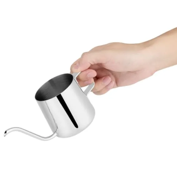 Kaffe- & Tekander>Rustfri Stål Dryp Kaffekande Lang Svanehals Tud Kedel Kop Teværktøj (Sølv 250ml)