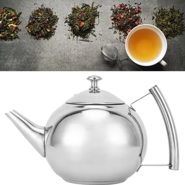 Kaffe- & Tekander>Rustfri Stål Tekande Giftfri Tekande Kedel med Filter til Brygning af Løse Teblade og Tebreve (1L)