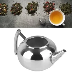 Rustfri Stål Tekande Giftfri Tekande Kedel med Filter til Brygning af Løse Teblade og Tebreve (1,5L) Hot