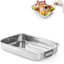 Rustfrit stål bradepande til bagning i ovn 315x245x50mm - Hendi 508503 Hot