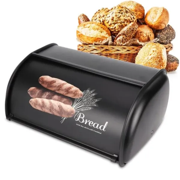 Brødkasser & Brødposer>Rustfrit stål brødkasse - Stor køkkenopbevaring