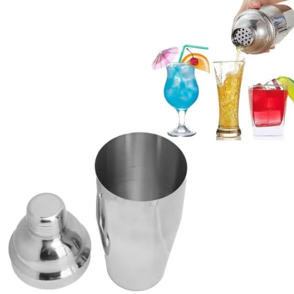 Rustfrit Stål Cocktail Shaker Bartending Mixerværktøj til Bar Familie Fest Restaurant Outlet