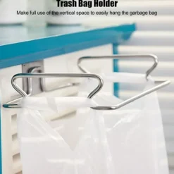 Rustfrit Stål Dør Bag Køkken Affald Skraldespand Holder Hængende Rack Beslag Online