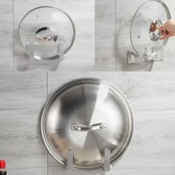 Rustfrit Stål Enkelt Gryde Låg Køkkenopbevaringsholder Sølv Outlet