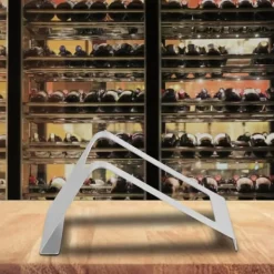 Rustfrit stål enkelt vinflaskeholder display Hot