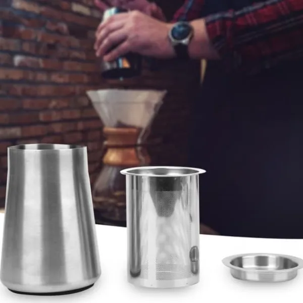 Tefiltre>rustfrit stål finmasket kaffepulversigte filterbeholder til sigtning af kaffepulver