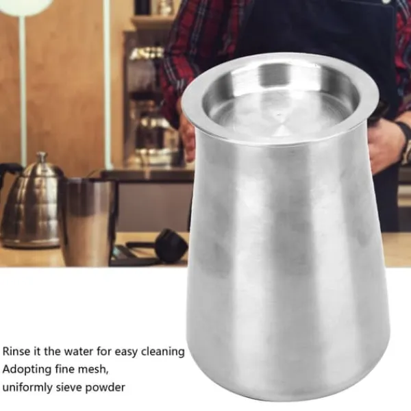 Tefiltre>rustfrit stål finmasket kaffepulversigte filterbeholder til sigtning af kaffepulver