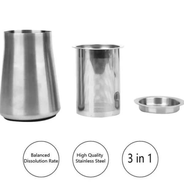 Tefiltre>rustfrit stål finmasket kaffepulversigte filterbeholder til sigtning af kaffepulver