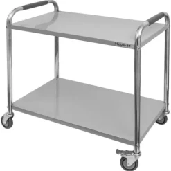 Rustfrit stål 2-hylde Mega-M STANDARD serveringsvogn B-90 cm D-50 cm H-90 cm N Hot