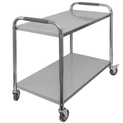 Rustfrit stål 2-hylde Mega-M STANDARD serveringsvogn B-90 cm D-50 cm H-90 cm N Hot