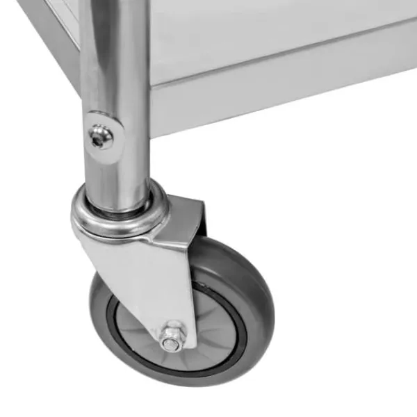 Rustfrit stål 2-hylde Mega-M STANDARD serveringsvogn B-90 cm D-50 cm H-90 cm N Hot