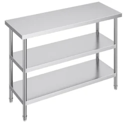 Madopvarmere>Rustfrit stål Madlavningsbord, Kommercielt køkken, Arbejdsbord 18"x48", Holdbart, Nem vedligeholdelse