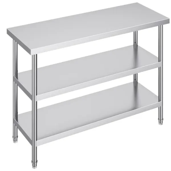Madopvarmere>Rustfrit stål Madlavningsbord, Kommercielt køkken, Arbejdsbord 18"x48", Holdbart, Nem vedligeholdelse