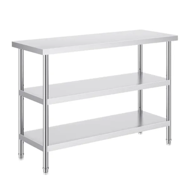 Madopvarmere>Rustfrit stål Madlavningsbord, Kommercielt køkken, Arbejdsbord 18"x48", Holdbart, Nem vedligeholdelse