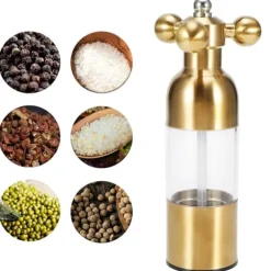 Rustfrit stål peber salt krydderimølle kværn krydderi kværn køkkenværktøj til madlavning guld Online