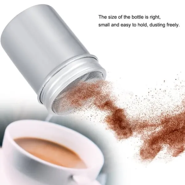 Rustfrit Stål Pulver Shaker Kakao Sukker Kaffe Peber Krydderi (Konkav S) Sale