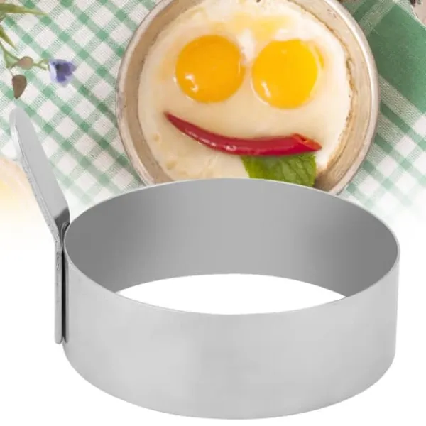 Køkkenforme>Rustfrit Stål Rund Pandekage Ring Spejlægsform Pandekagemaskine Form (L)