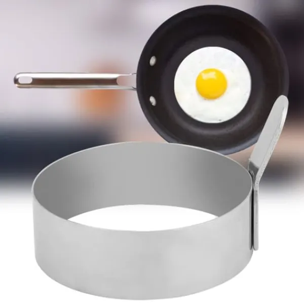 Køkkenforme>Rustfrit Stål Rund Pandekage Ring Spejlægsform Pandekagemaskine Form (L)