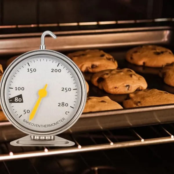 Køkkentermometre>Rustfrit Stål Stor Ovntermometer med Krog Køkken Madlavning Måleværktøj 50-280 ℃