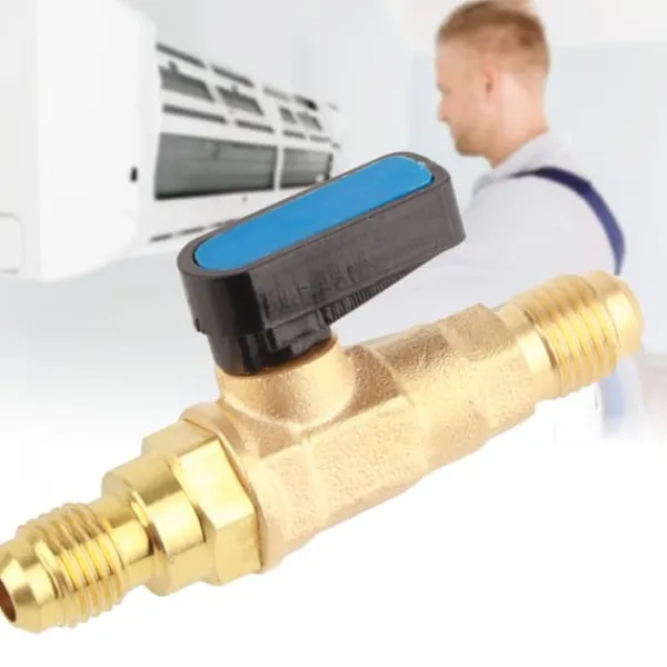 1/4SAE Køleskabsværktøj Kølemiddelreguleringsventil Adapter Fluorkugleventil