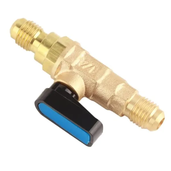 1/4SAE Køleskabsværktøj Kølemiddelreguleringsventil Adapter Fluorkugleventil